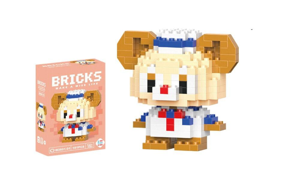 Disney Anime Princess Building Blocks W2601-01 mini Action toy Figures Blocks - Duffy Bear