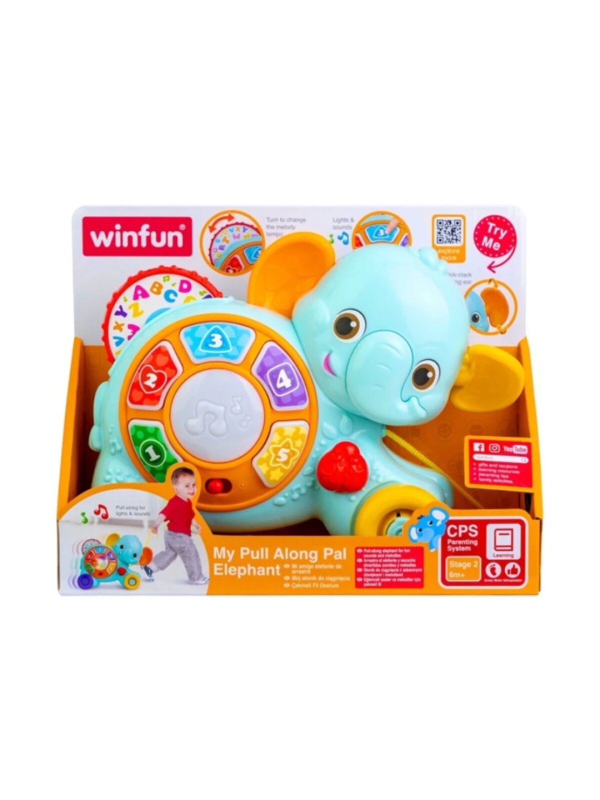 WinFun My Pull Along Pal Light And Sound Elephant