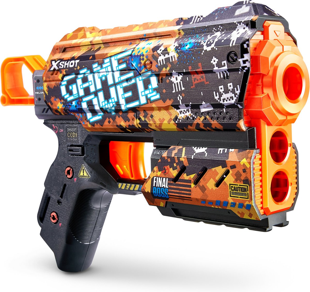 ZURU X-SHOT Blaster Skins Flux With 8 Darts - Game Over