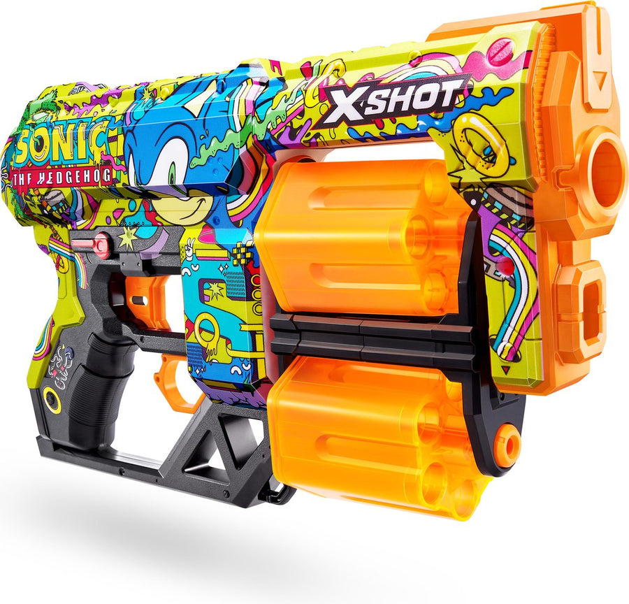 ZURU X-SHOT Skins Series 1 Blaster Dread Sonic With 12 darts - Hyper Spike