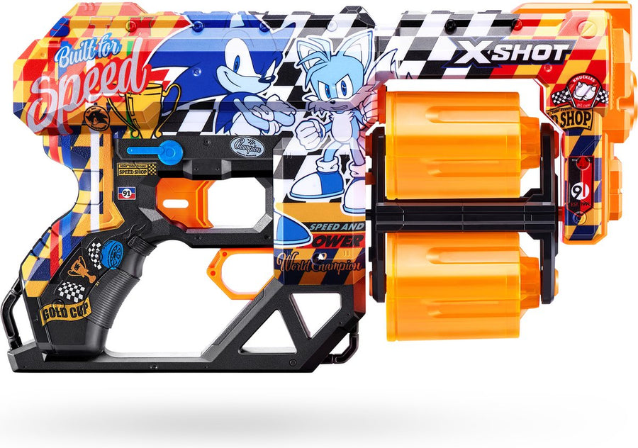 ZURU X-SHOT Skins Series 1 Blaster Dread Sonic With 12 darts - Super Speed