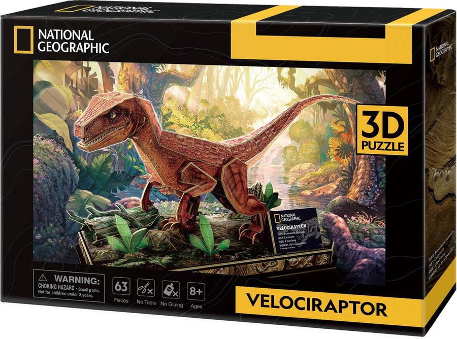 CubicFun National Geographic Velociraptor 3D puzzle 39 X16.5 X21cm 63 pcs