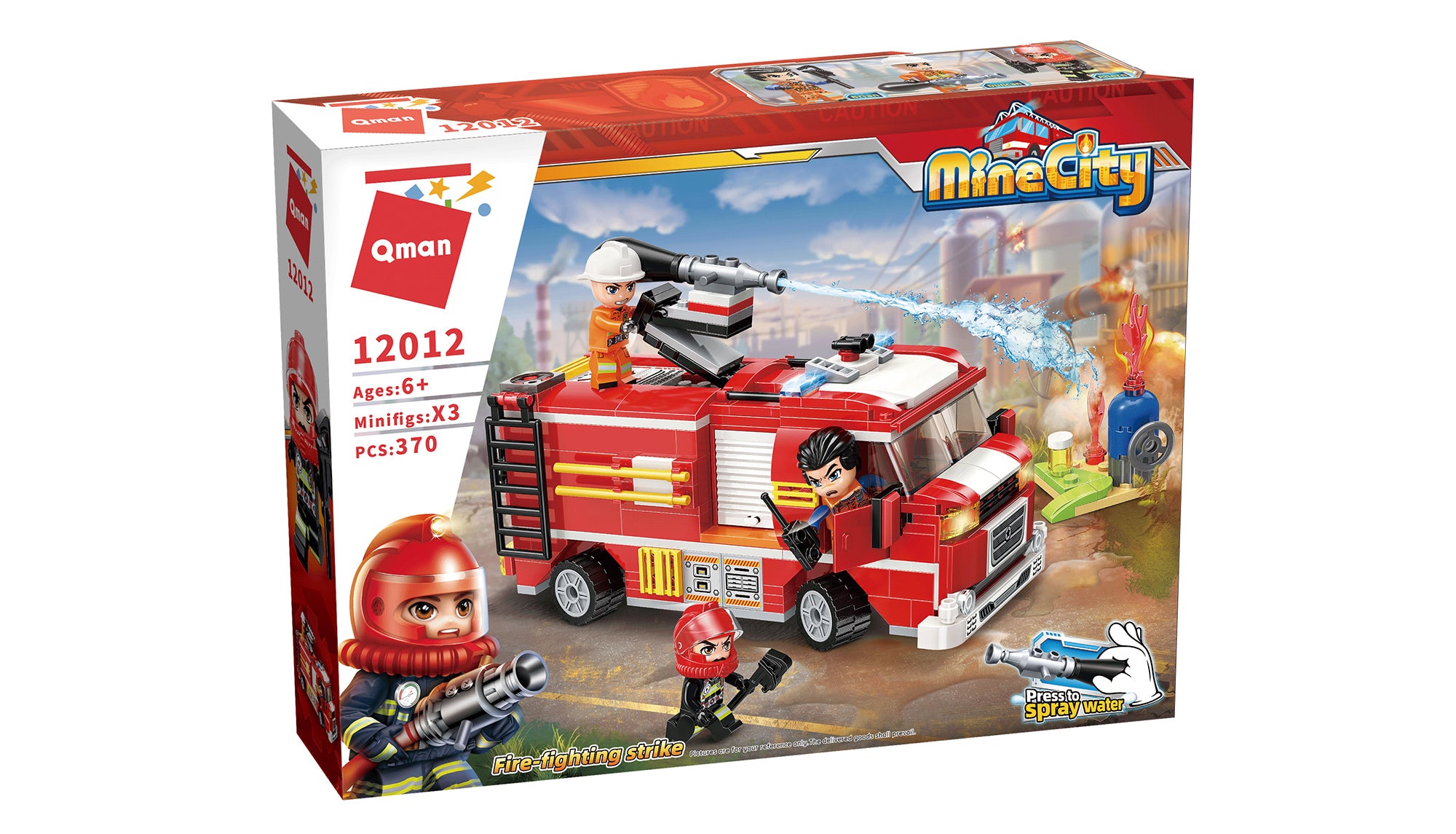 Qman 12012 Mine City Constructor Fire brigade art - 370 PCS