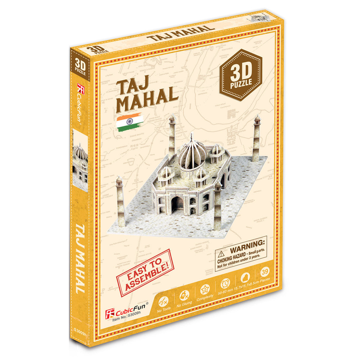 CubicFun 3D Puzzle Taj Mahal 15.7 x 15.7 x 8.5 cm 39 pcs S3008h