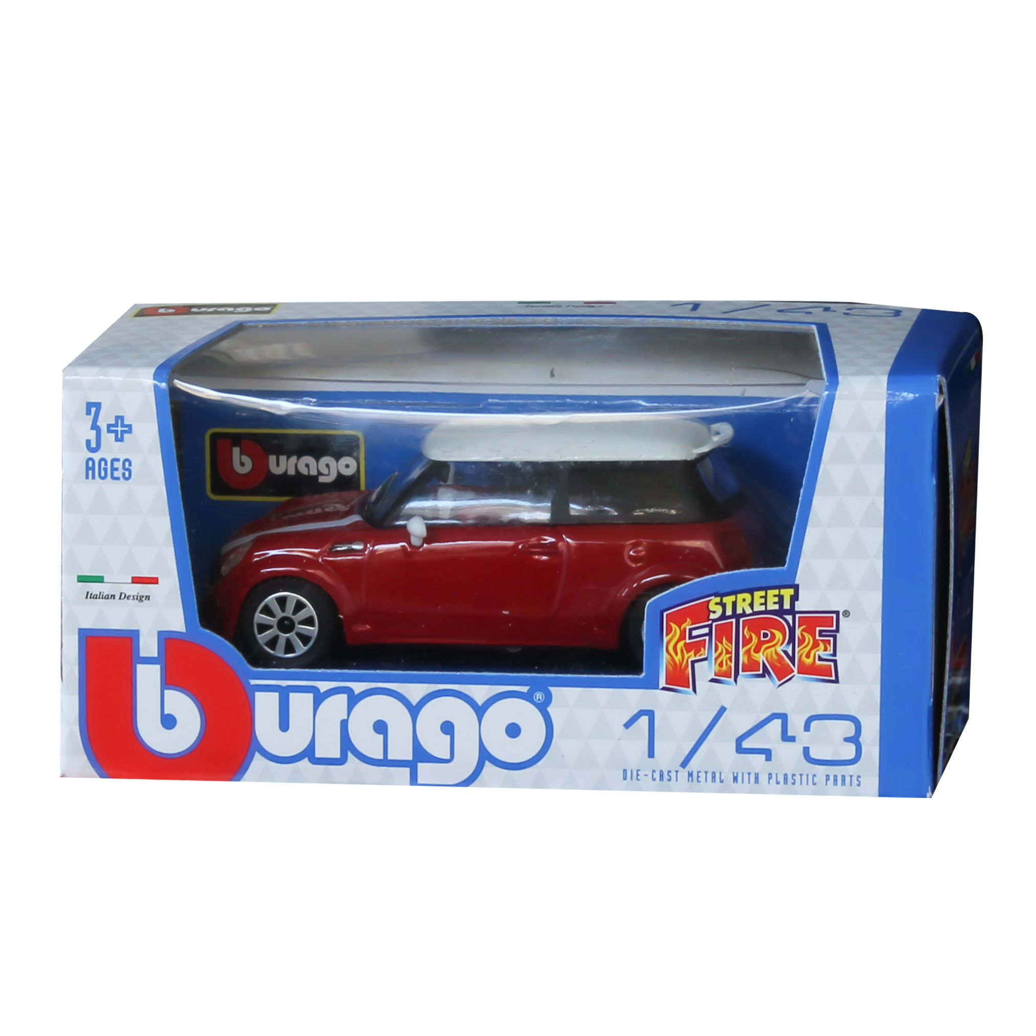 Burago Fire Street Car - Mini Cooper S