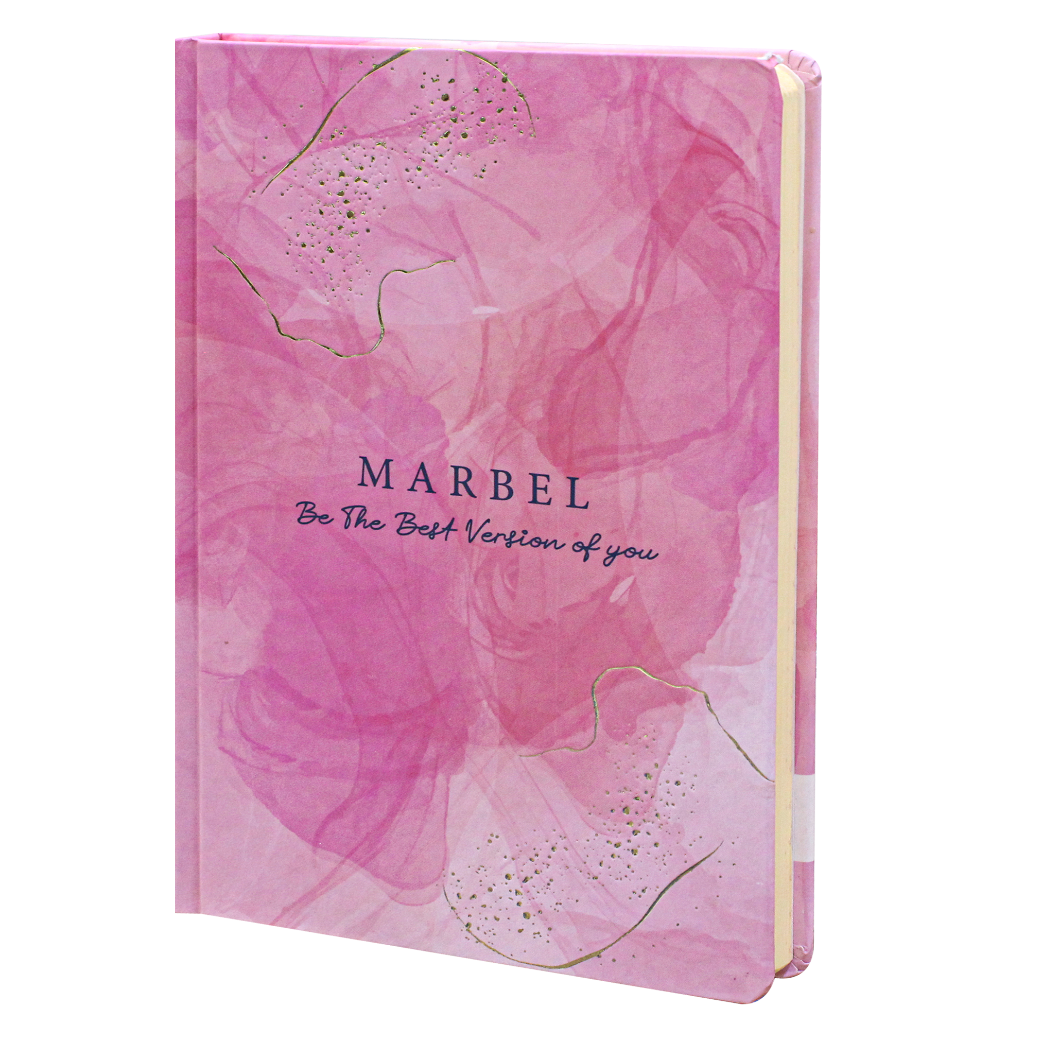 2BE Notebook A5 With Rubber Band  - Marbel ( Pink )