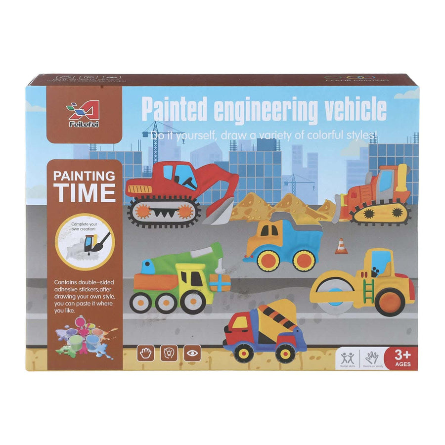 Painted Engineering Vehicle Set for Kids - 9 PCS