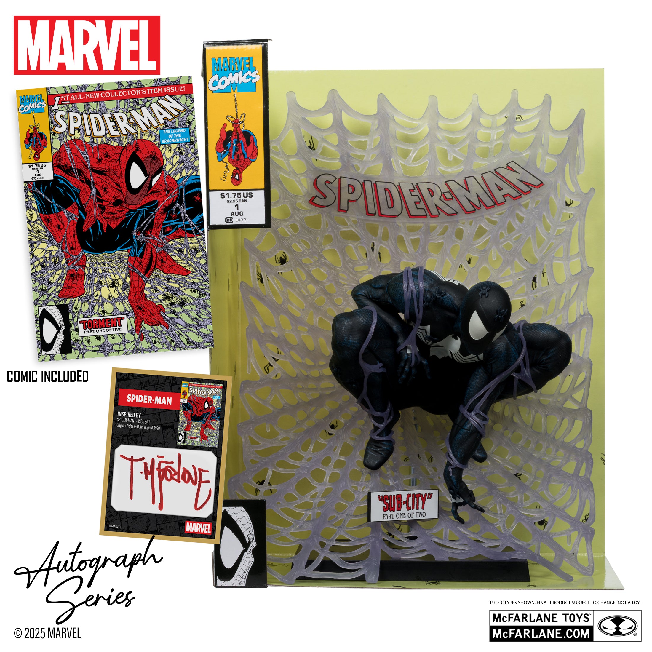 أبطال ماكفارلين الخارقون: مارفل - بدلة سبايدر مان السوداء بمقياس 1:6 الموجة 6 (مارفل كوميكس سبايدر مان #1) (الإصدار البلاتيني) (تشيس)