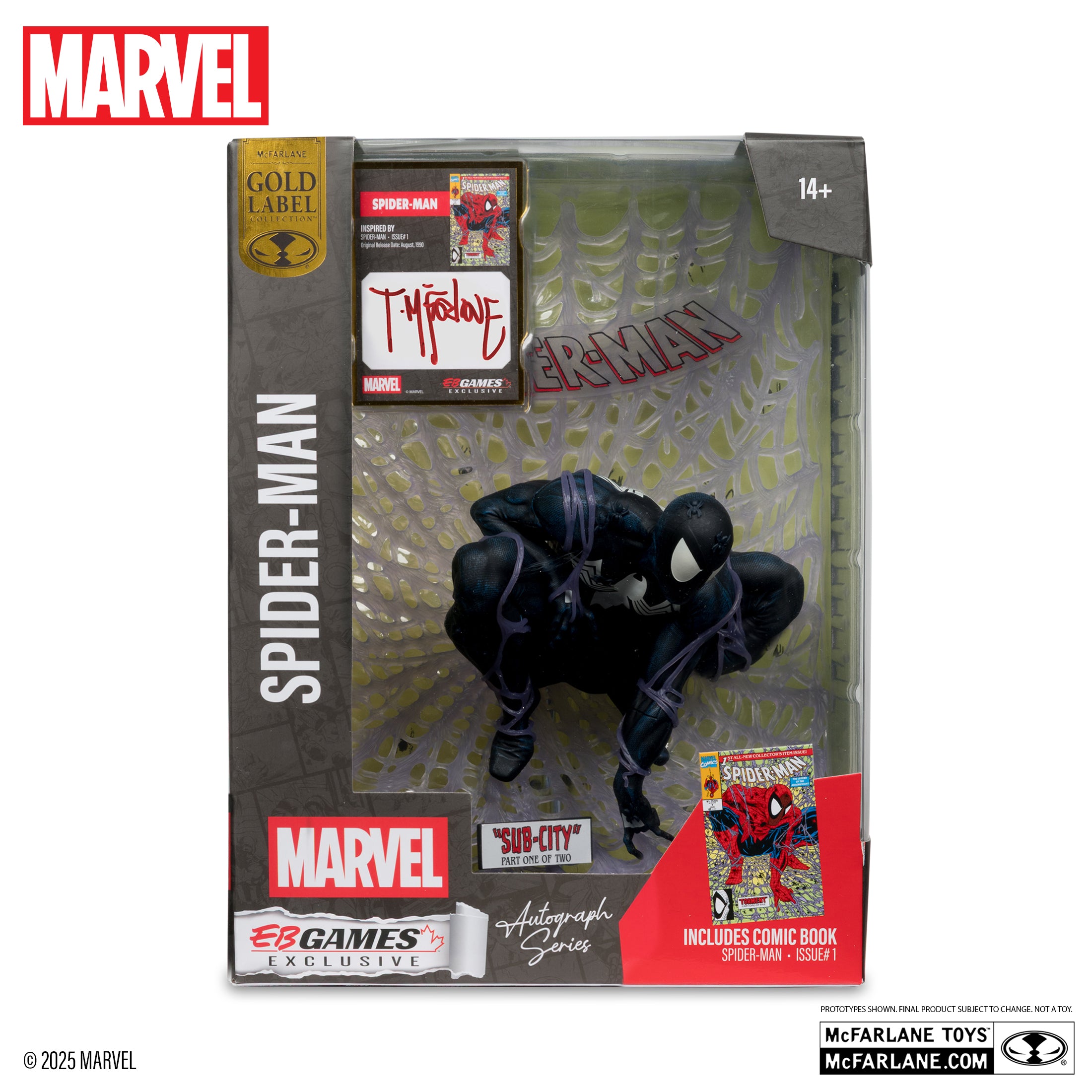 أبطال ماكفارلين الخارقون: مارفل - بدلة سبايدر مان السوداء بمقياس 1:6 الموجة 6 (مارفل كوميكس سبايدر مان #1) (الإصدار البلاتيني) (تشيس)