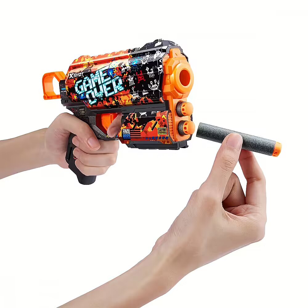 ZURU X-SHOT Blaster Skins Flux With 8 Darts - Game Over