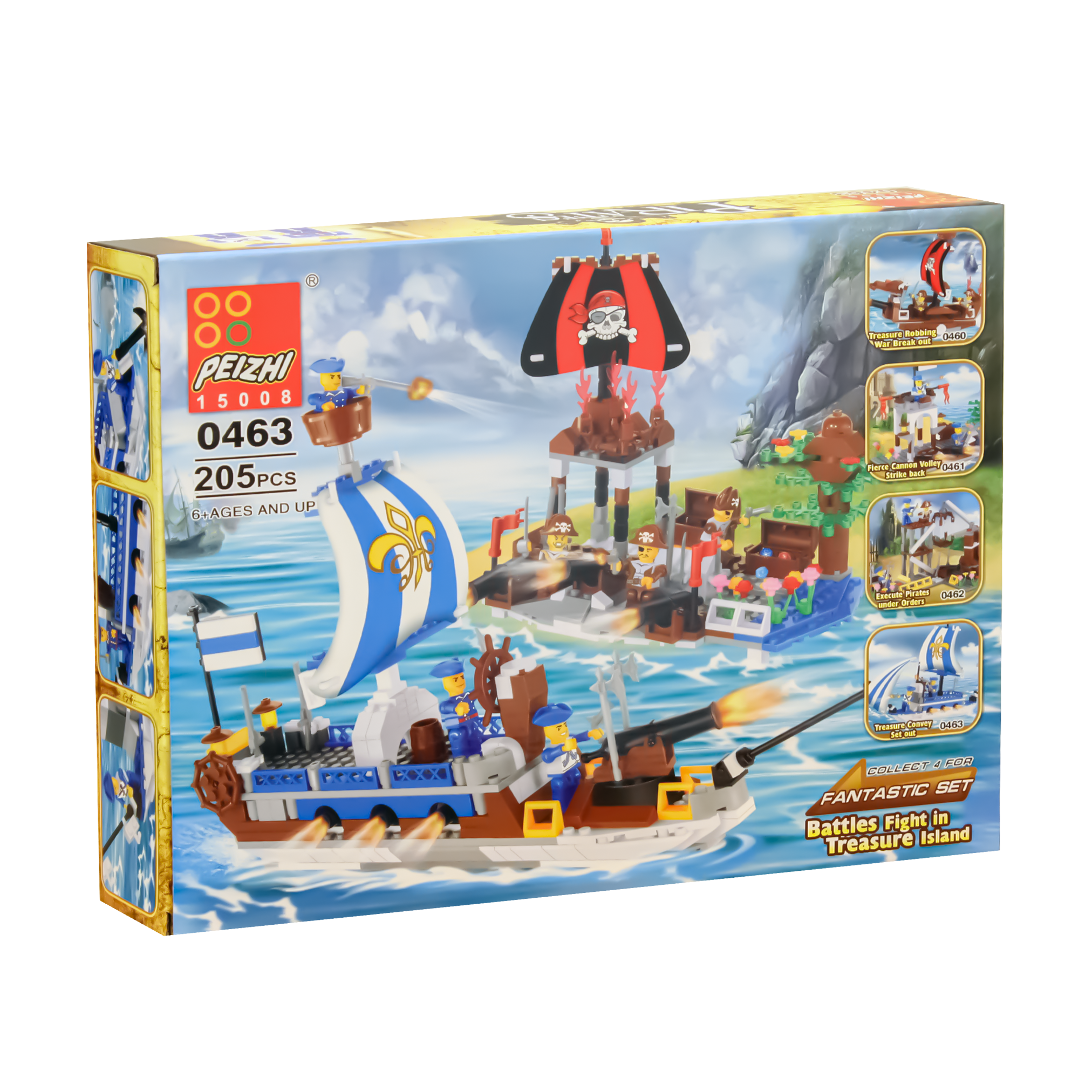 Peizhi Building Blocks Pirate Treasure Boat Fittings 205 PCS - 0463