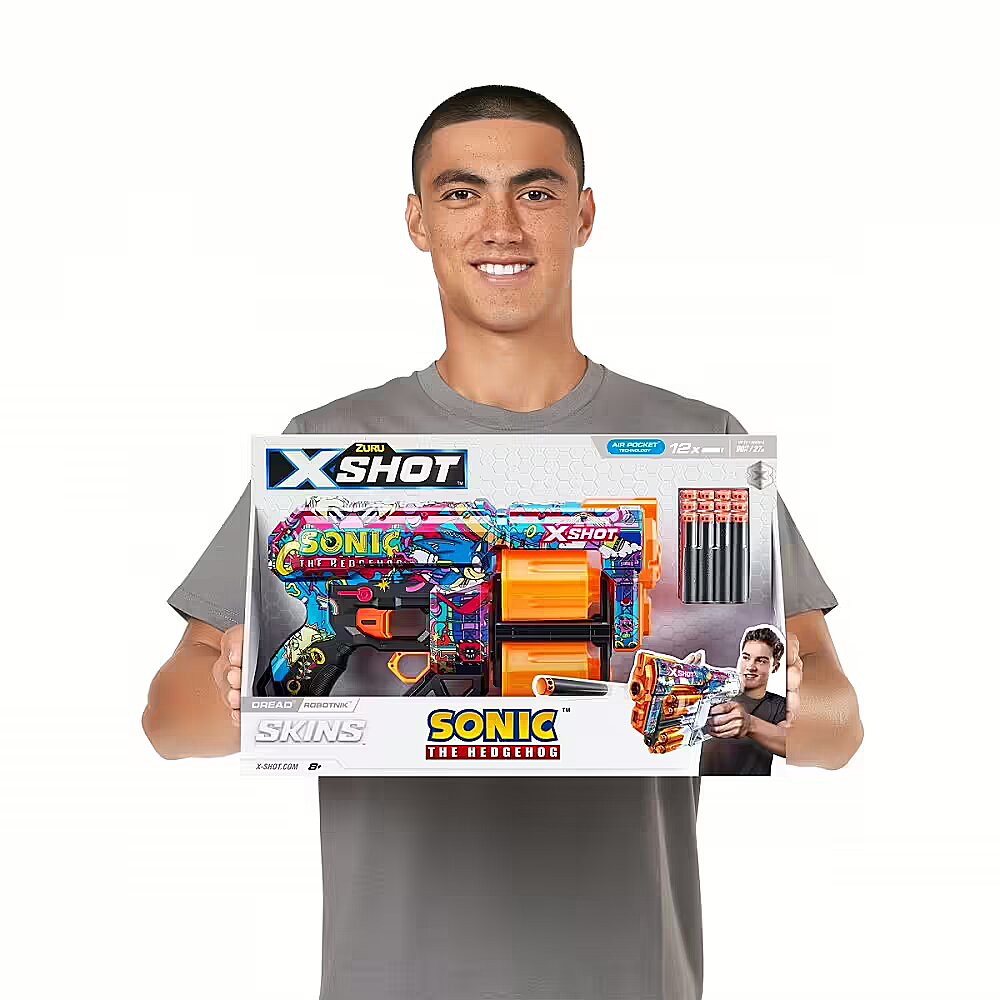 ZURU X-SHOT Skins Series 1 Blaster Dread Sonic With 12 darts - Robotink