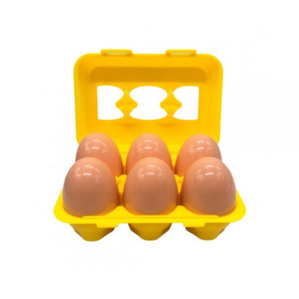 Infunbebe baby toy 6 shape sorter eggs ( 3 colors and 6 shapes )