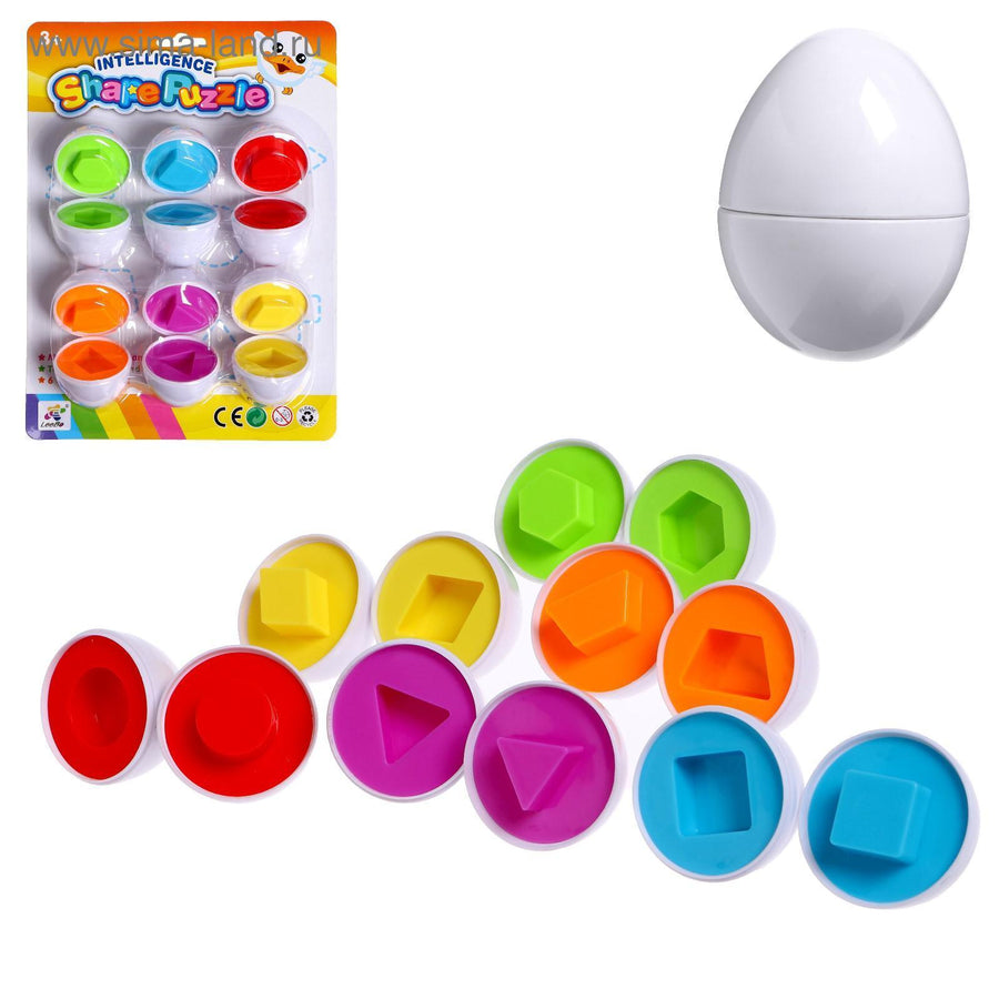 Educational toy "Eggs", sorter, set of 6 pcs., colors MIX