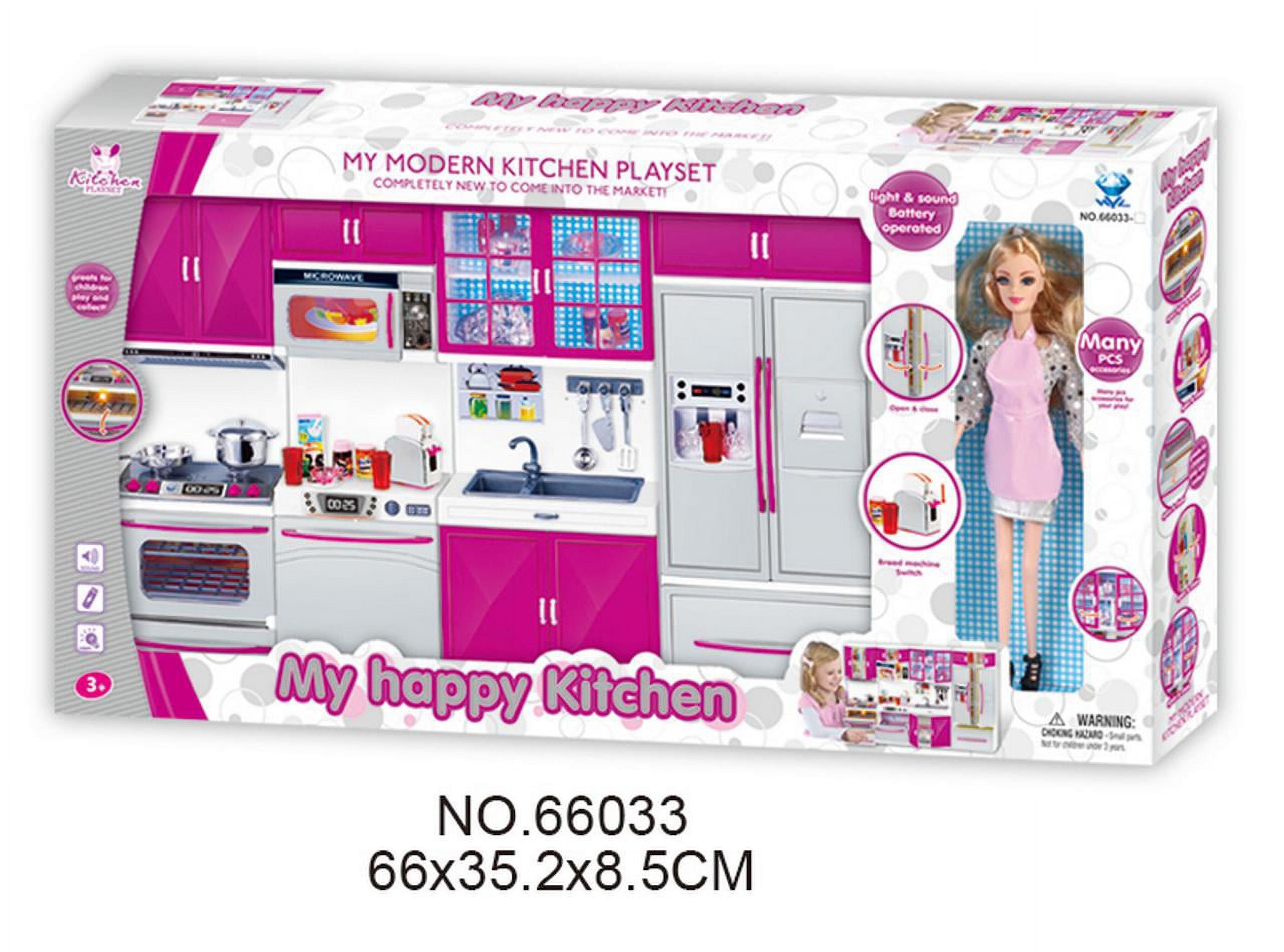 My Modern Kitchen Full Deluxe Kit Battery Operated Toy Doll Kitchen Playset