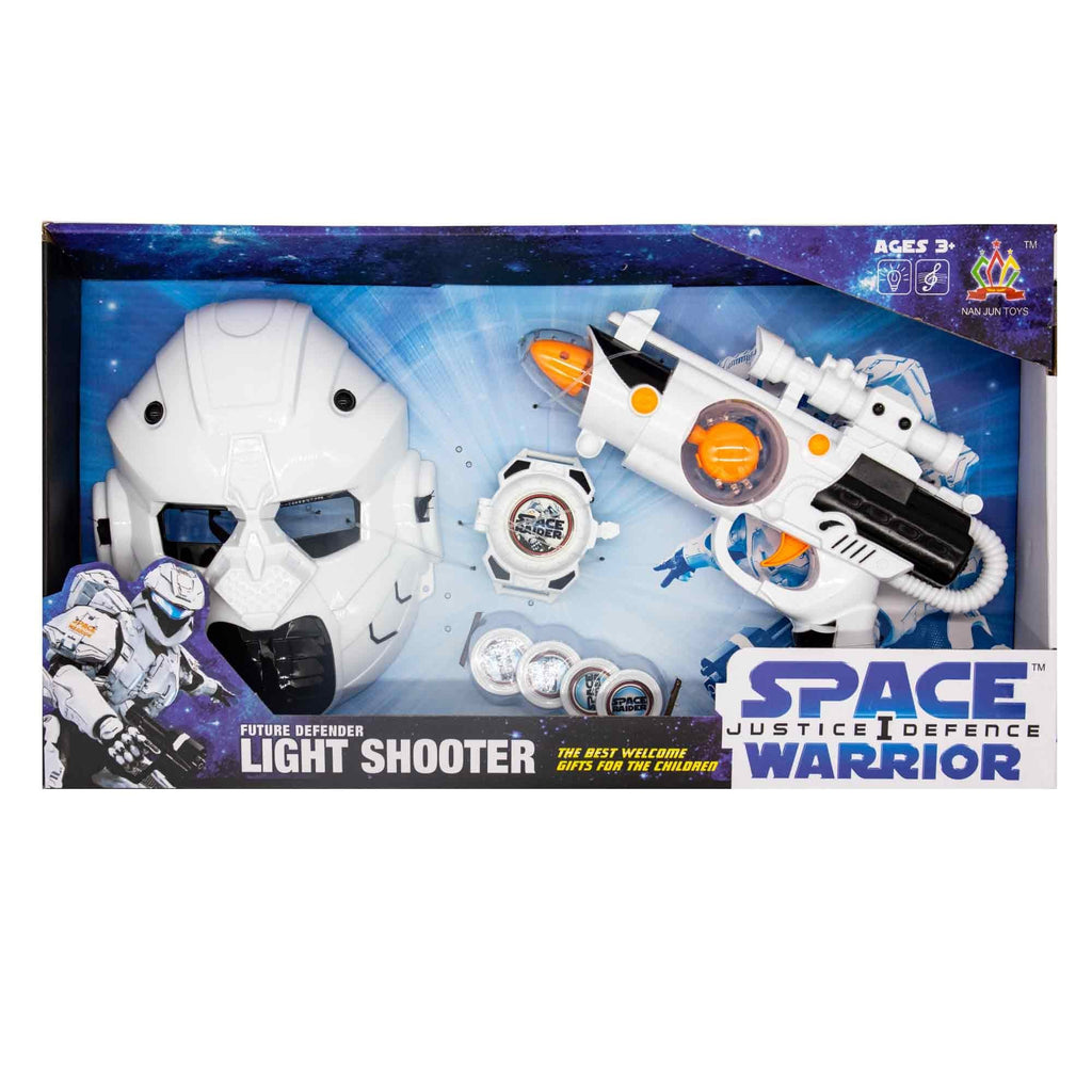 Space Justice Defence Warrior Future Light Shooter Gun With Mask