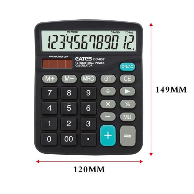 EATES DC-837 Classical Style 12 Digits Dual Power Electronic Calculator
