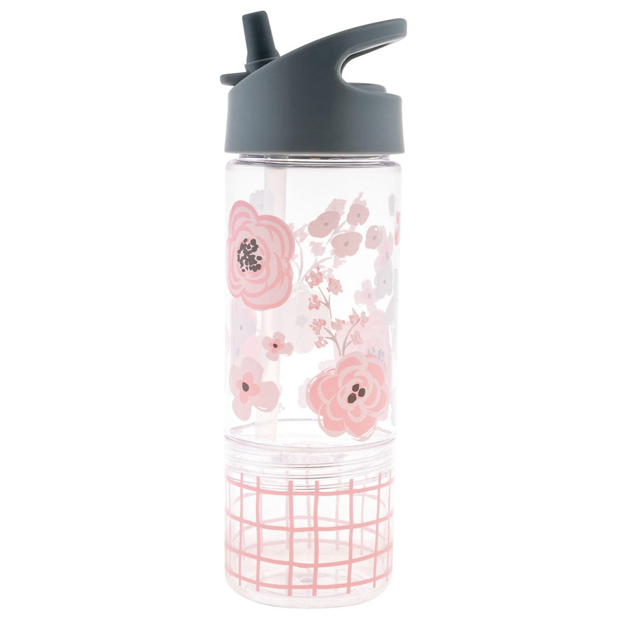 Stephen Joseph Sip & Snack Bottle with Snack Cup – Charcoal Flower
