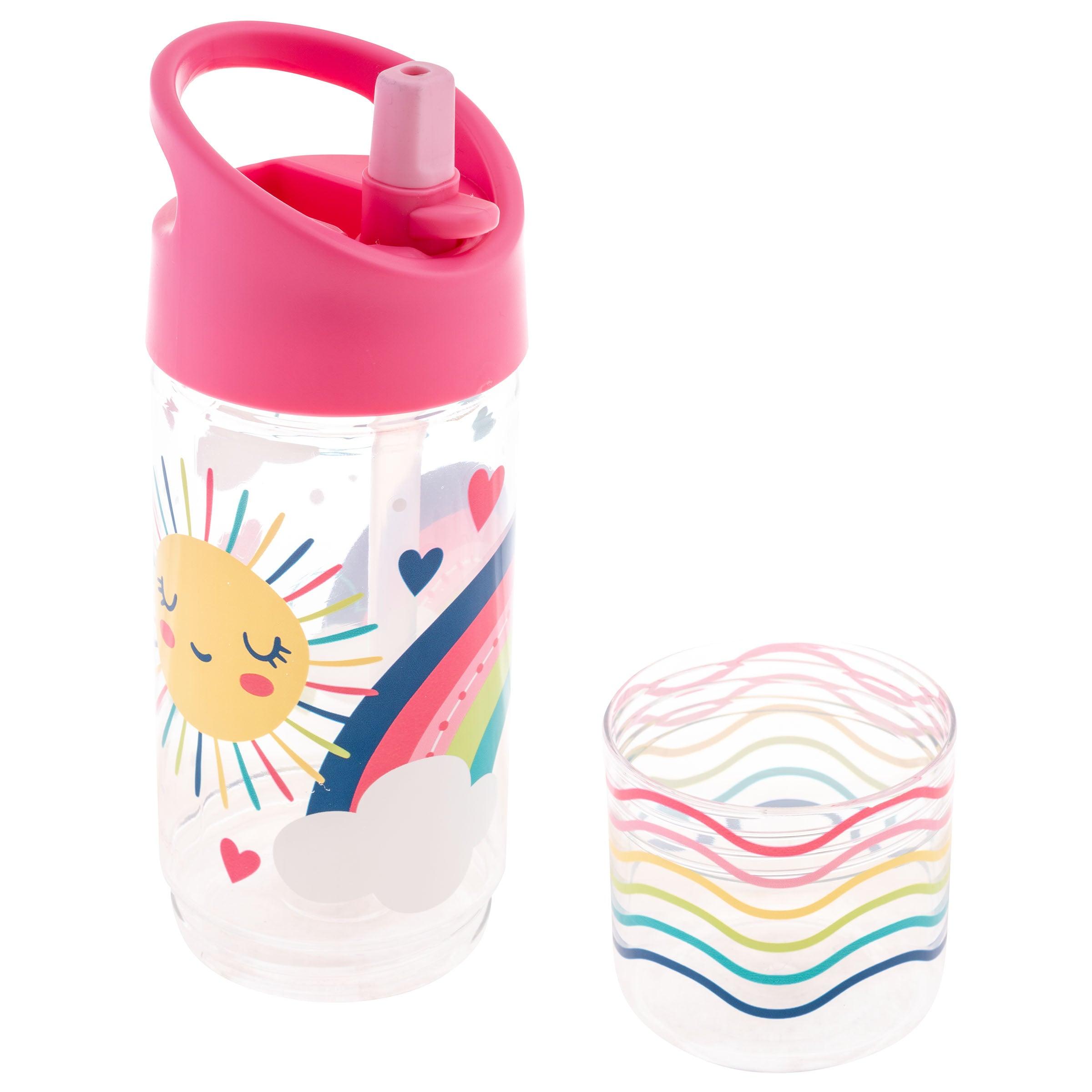 Stephen Joseph Sip And Snack Rainbow Water Bottle - BumbleToys - 5-7 Years, Cecil, Girls, Pre-Order, School Supplies, Water Bottle