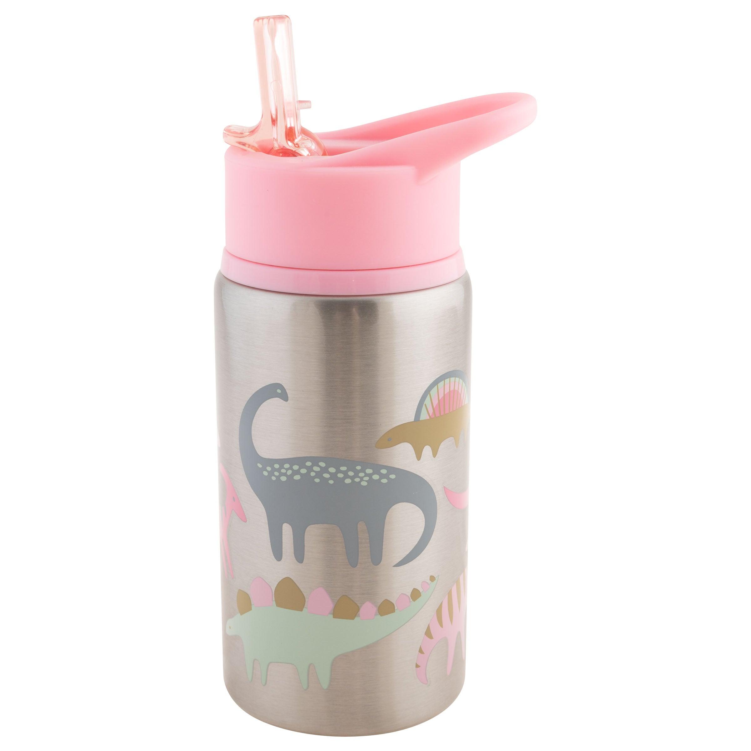 Stephen Joseph Stainless Steel Water Bottles Pink Dino - BumbleToys - 5-7 Years, Boys, Cecil, School Supplies, Water Bottle