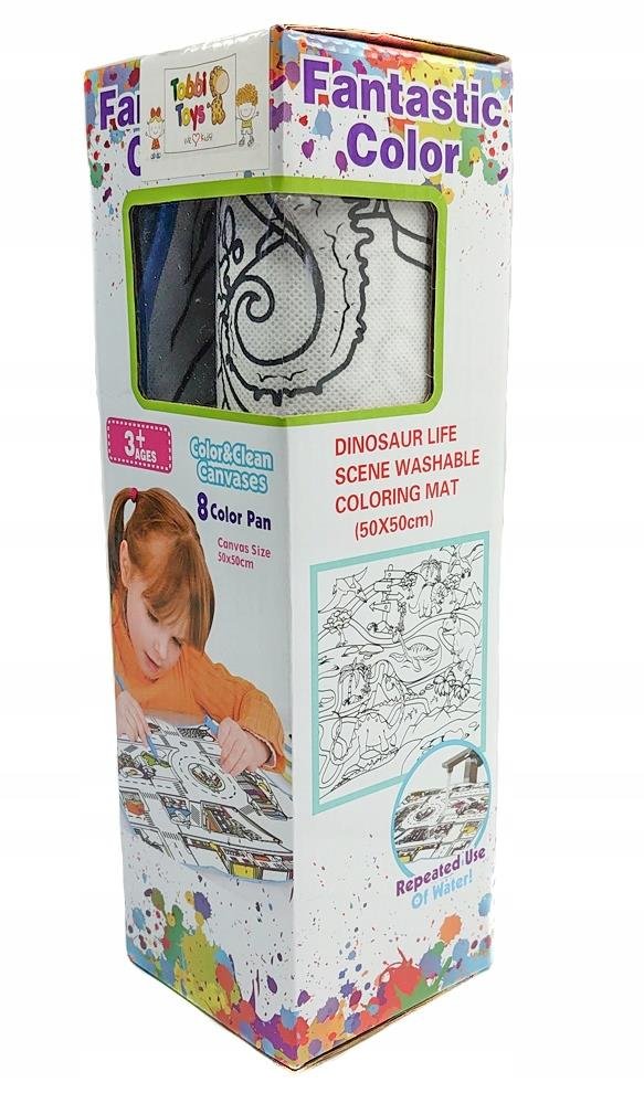 Fantastic Color: Dinosaur Life Washable Coloring Mat (50x50cm)
