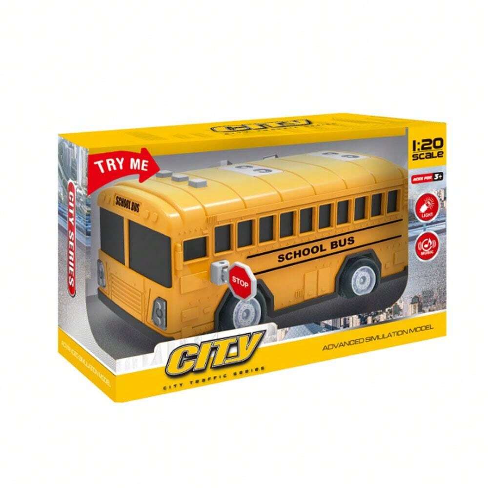 School Bus Toy Car With Light And Sound Effects - 6.6 Inch