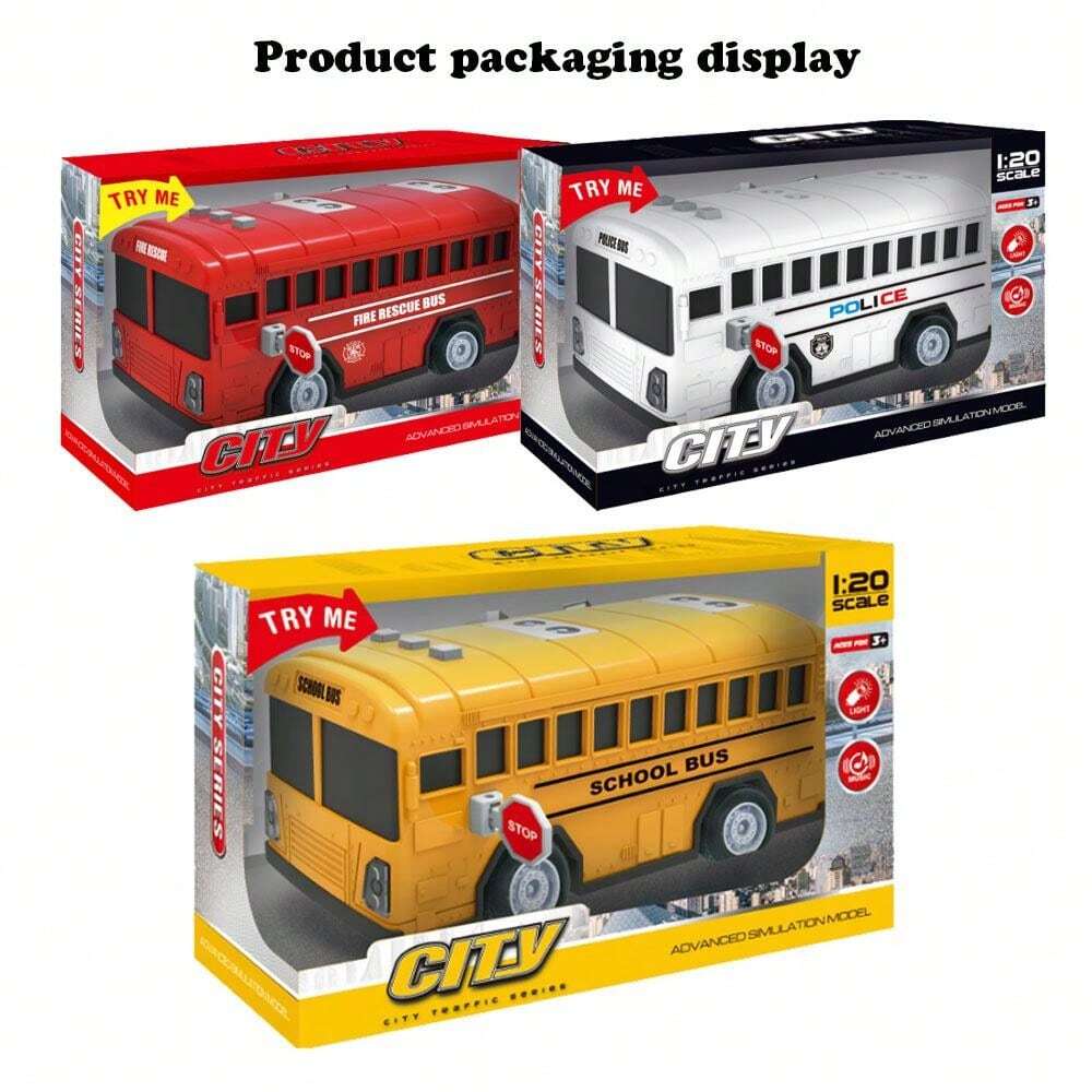 School Bus Toy Car With Light And Sound Effects - 6.6 Inch