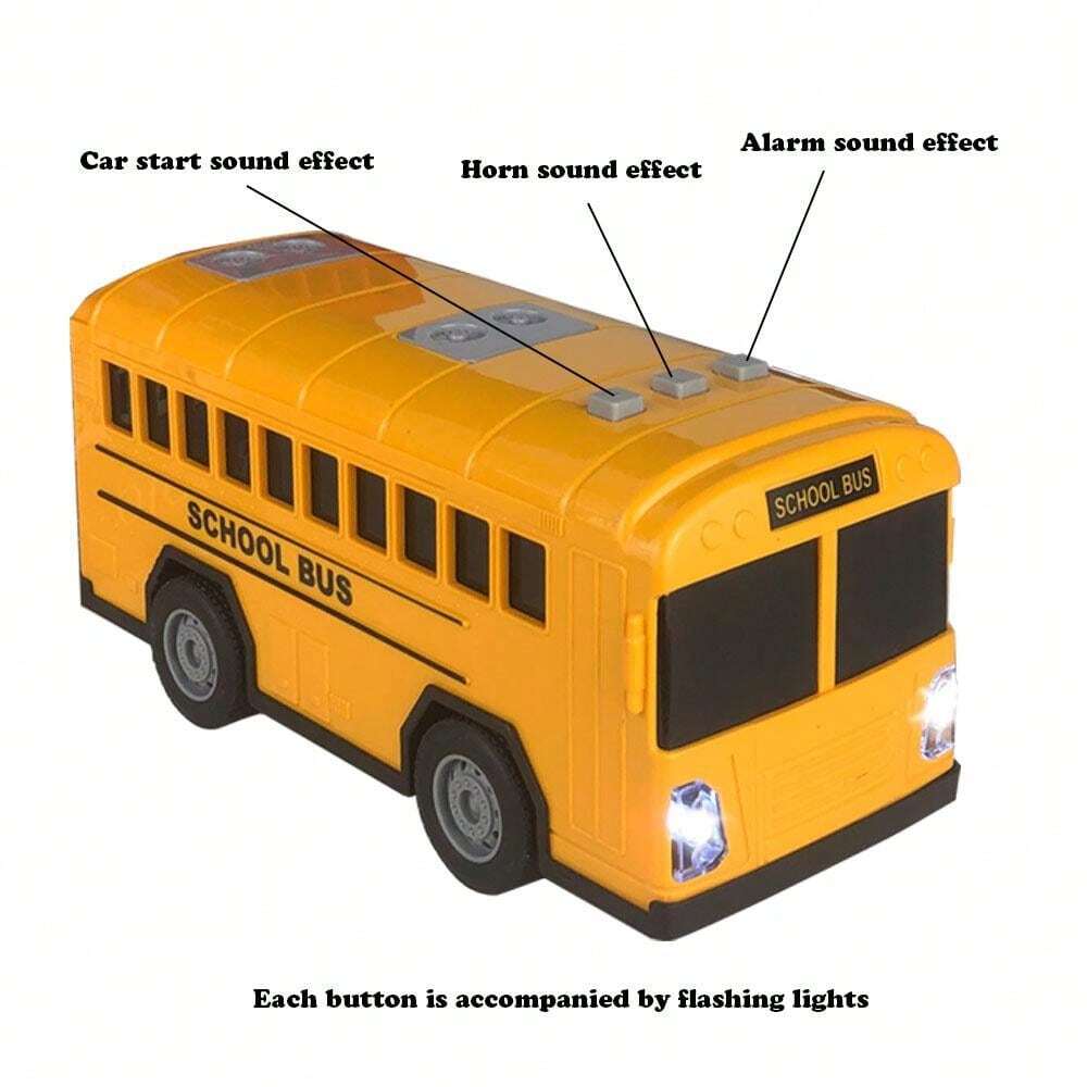 School Bus Toy Car With Light And Sound Effects - 6.6 Inch