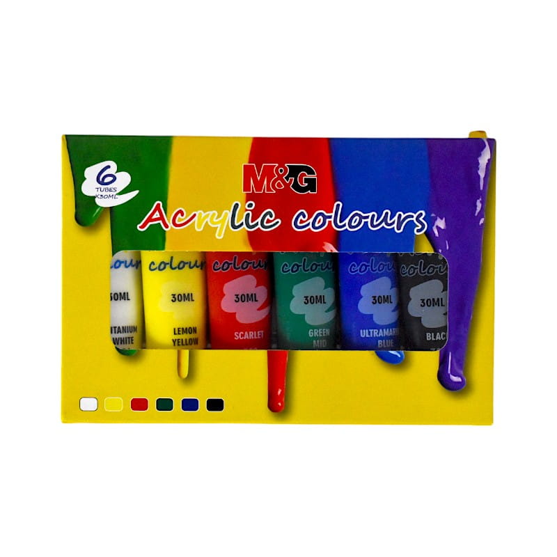 M&G Acrylic Paint Set 30ml  High Quality - 6 Colors