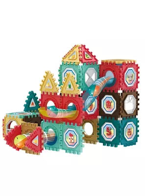 مجموعة بناء ثلاثية الأبعاد مغناطيسية من WOOPIE، مجموعة مسار الكرة التعليمية، 68 قطعة. 