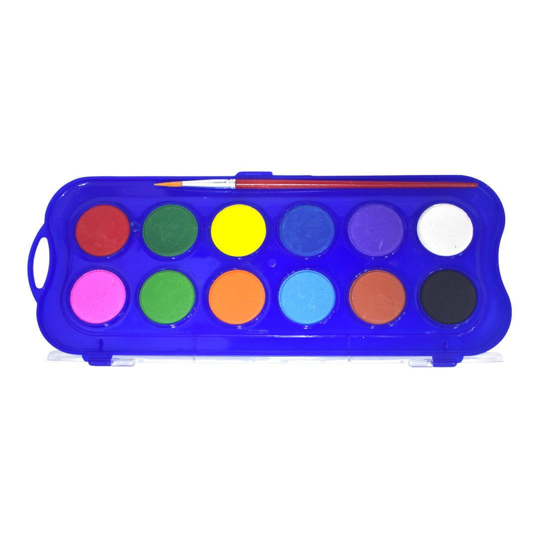 K-MAX Premium Watercolor Acquerelli Palette with Brush - 12 Colors