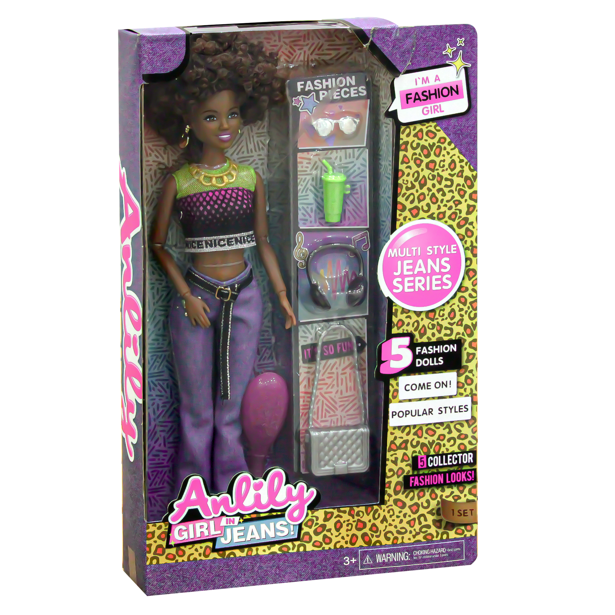 Anlily Fashion Style doll with Pantaloon jeans and Colorful Top with many accessories