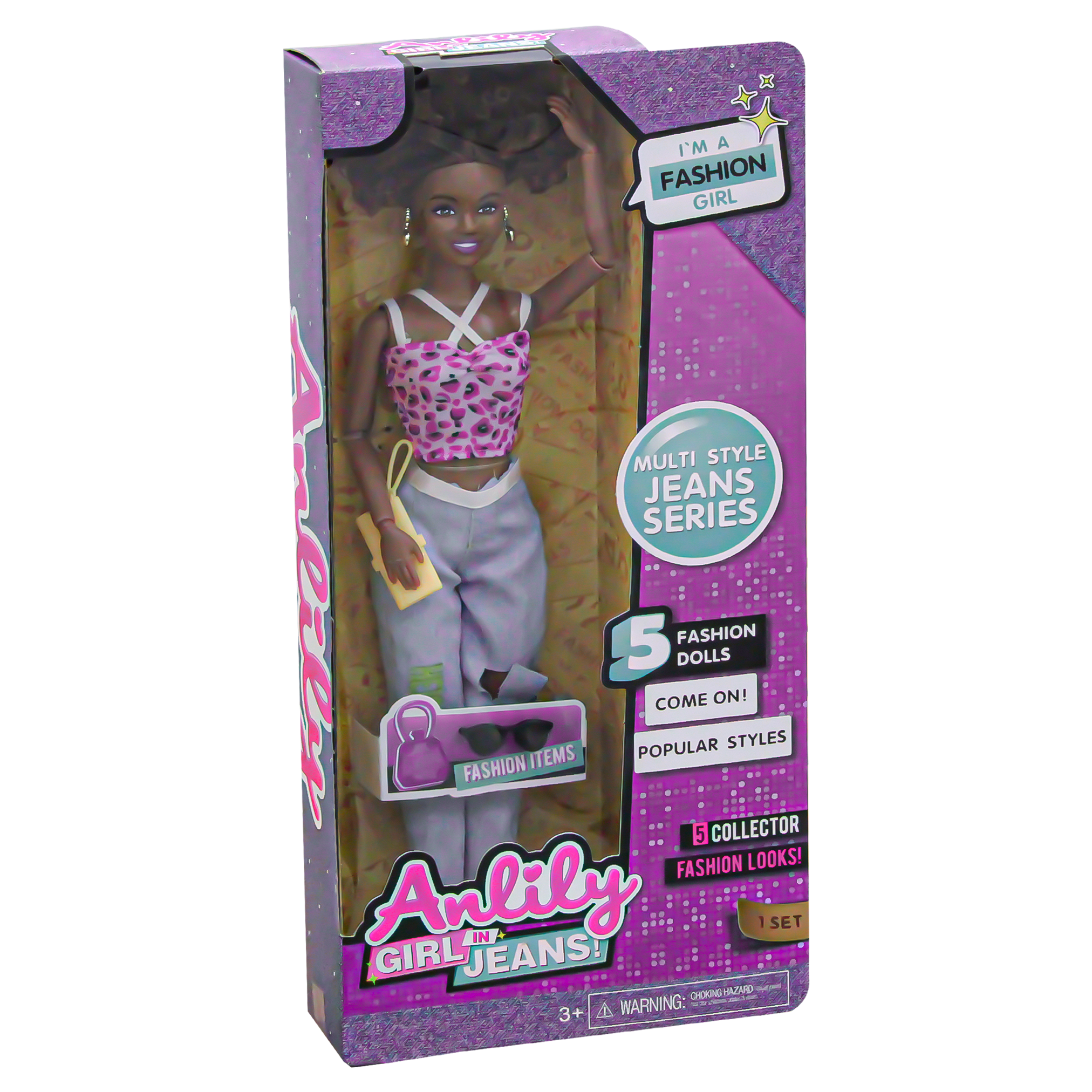Anlily Fashion Style doll with Pantaloon jeans and pink Top