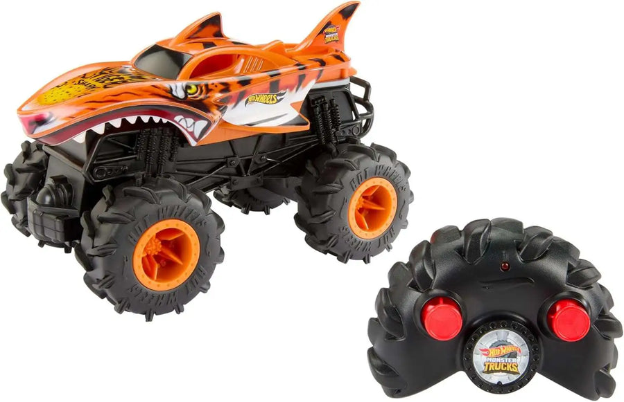 Mattel Hot Wheels RC Monster Trucks HW Tiger Shark Remote-Control Toy Truck