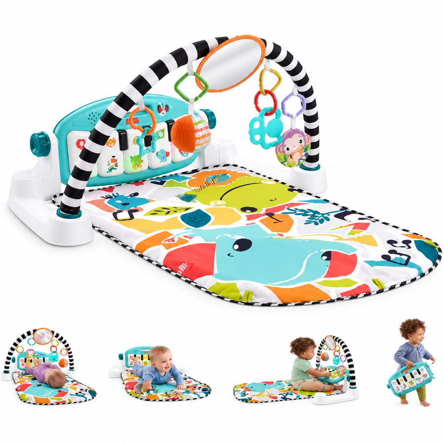Fisher-Price Grow Kick & Play Piano Gym with Smart Stages – Blue