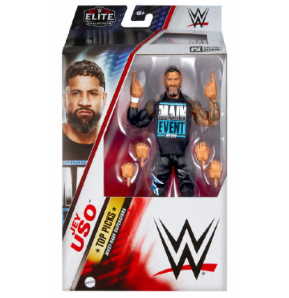 Mattel WWE Top Picks Elite Action Figure & Accessories Set, Jey USO 6-inch Collectible with Swappable Hands, Ring Gear & 25 Articulation Points JCJ35 (GNM28-965U)