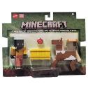 Mattel Minecraft Action Figures & Accessories 2-Pack Horse Jockey & Makena 3.25-inch Scale (JCN57)
