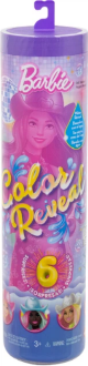 Mattel Barbie Color Reveal Fashion Doll & Accessories with 6 Surprises, Disco Star Series with Metallic Shine & Color-Change Bodice