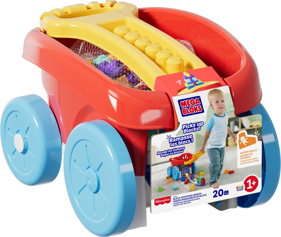 Mega Bloks Fisher-Price Block Scooping Wagon with Storage – 20 Pieces