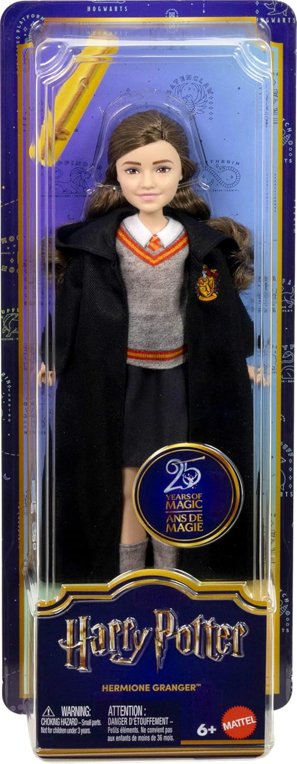 Hermione Granger Fashion Doll in Hogwarts Uniform with Wand