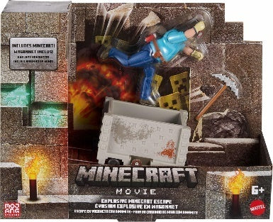 Mattel Minecraft Explosive Escape Action Figure & Accessories Toy Set Inspired By A Minecraft Movie