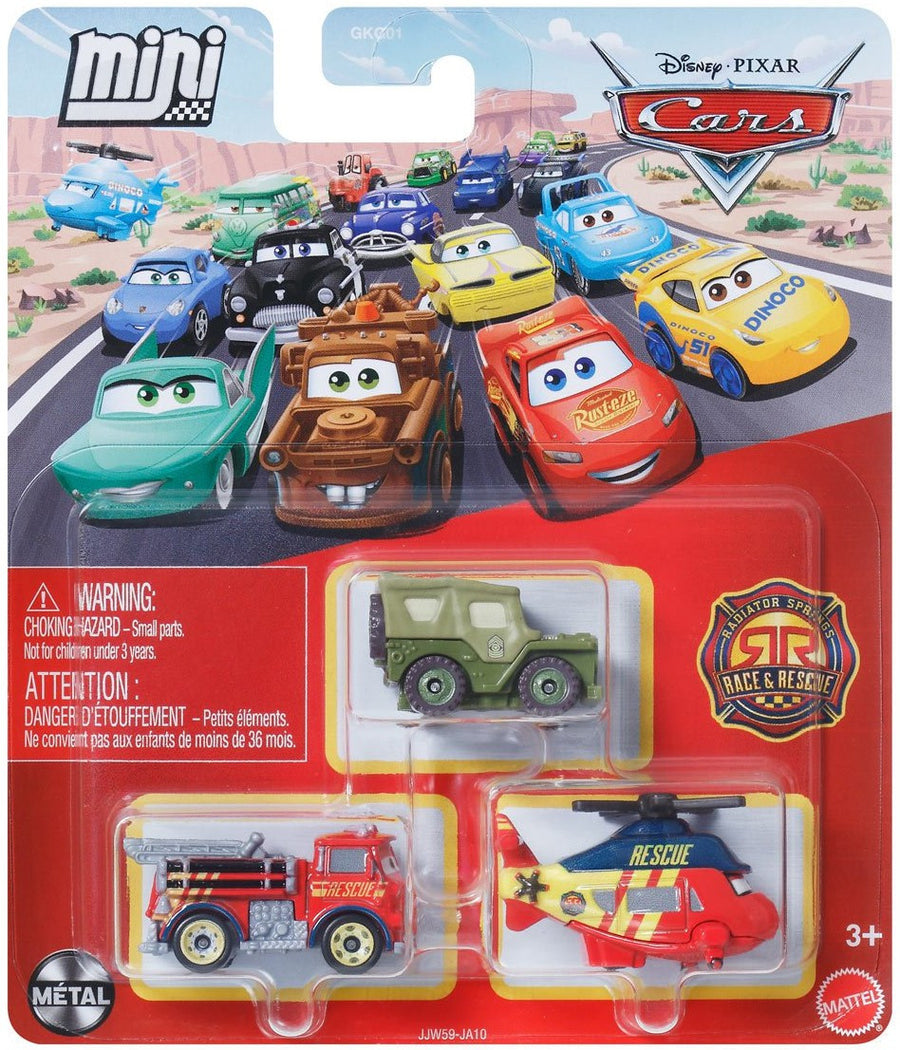 Mattel Disney and Pixar Cars Mini Racers 3-Pack - Sarge, Red & Rotor Turbosky