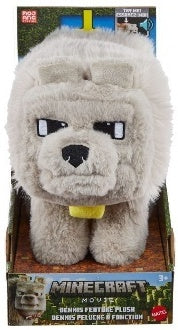 Mattel Minecraft Dennis The Wolf interactive Plush Toy With Sounds & Moving Mouth