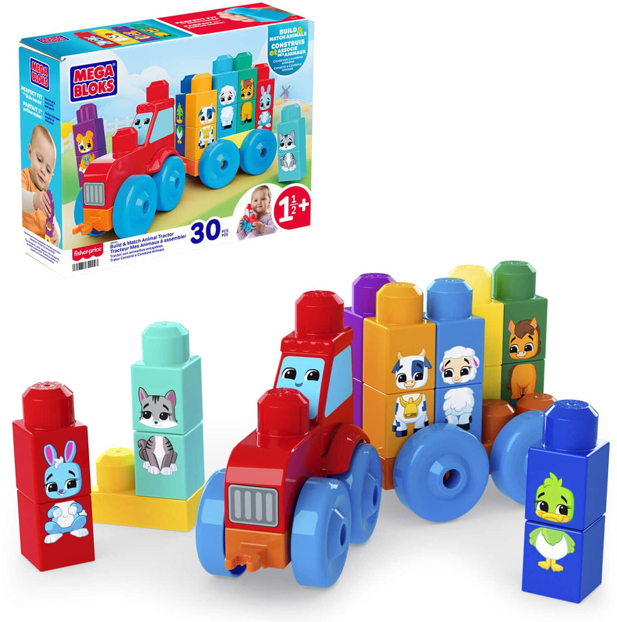 Mega Bloks Fisher-Price Build & Match Animal Tractor – 50 Blocks