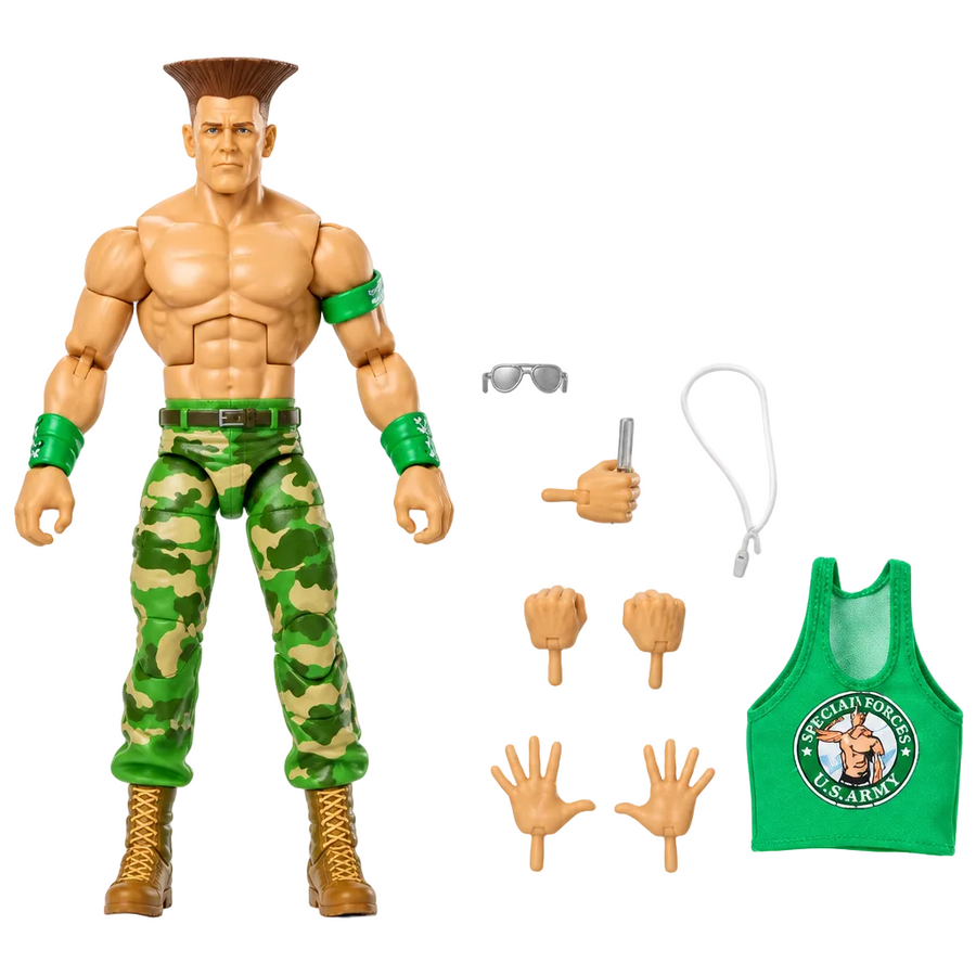 WWE x Street Fighter John Cena as Guile Action Figure & Accessories – 6"