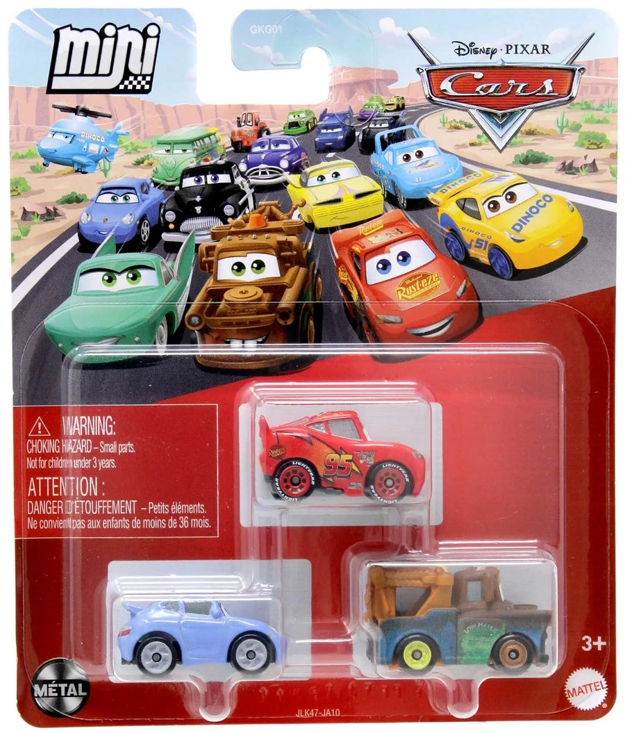 Mattel Disney and Pixar Cars Mini Racers 3-Pack - Sally, McQueen & Mater