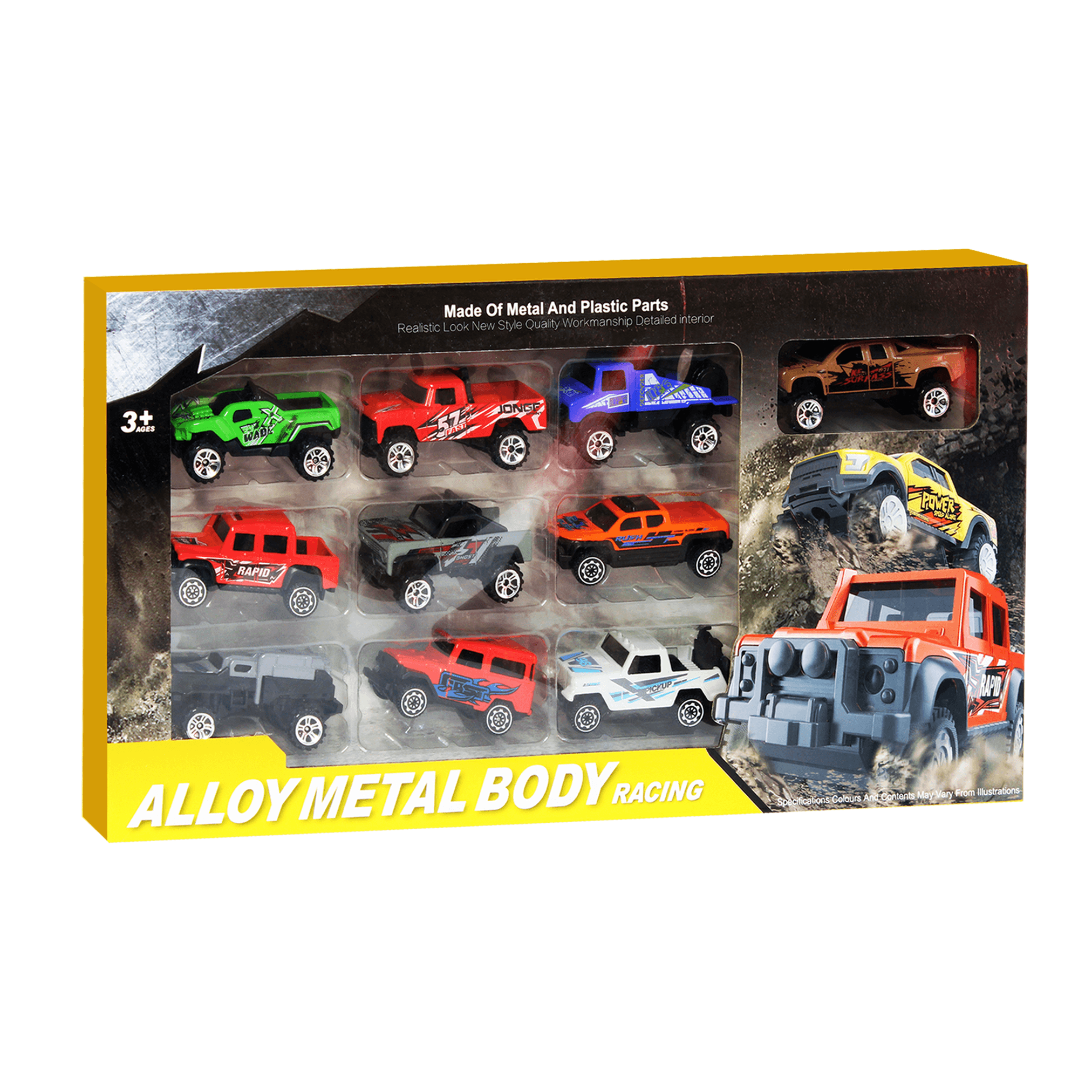 E-More Toy Cars for Kids 10 Pack Racing Cars Toy Set Metal Toy Car Model Vehicle Set for Toddlers