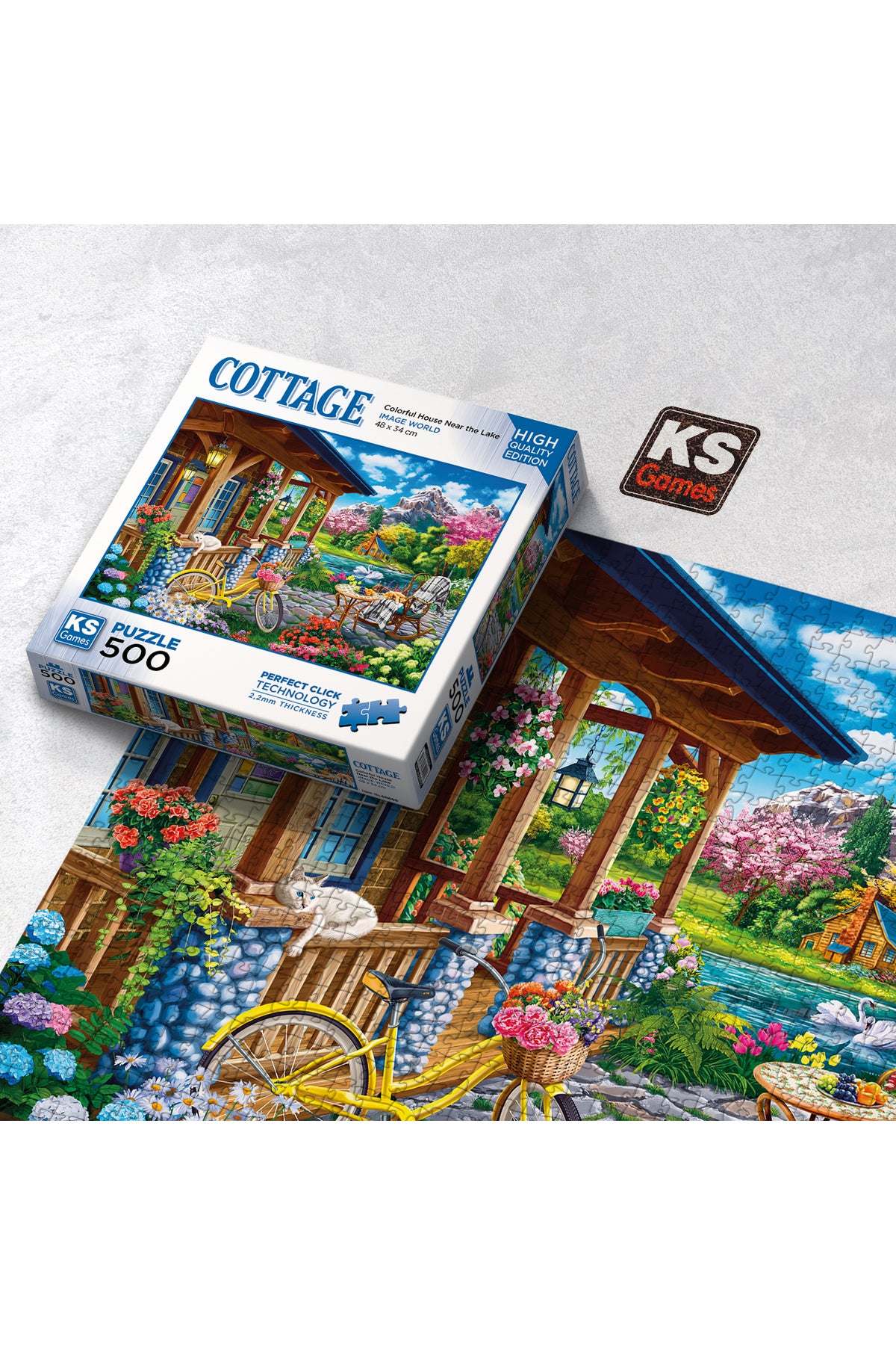 KS Games Puzzle Colorful House Near the Lake - 500 PCS