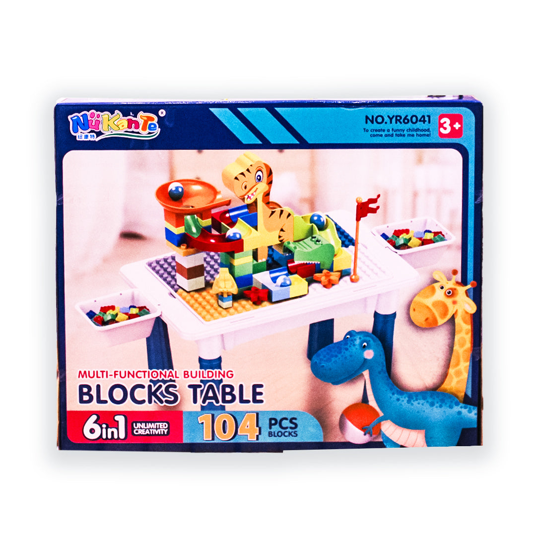 Nikan Te Multi-Functional Building Blocks Table: 6-in-1 Creative Play!