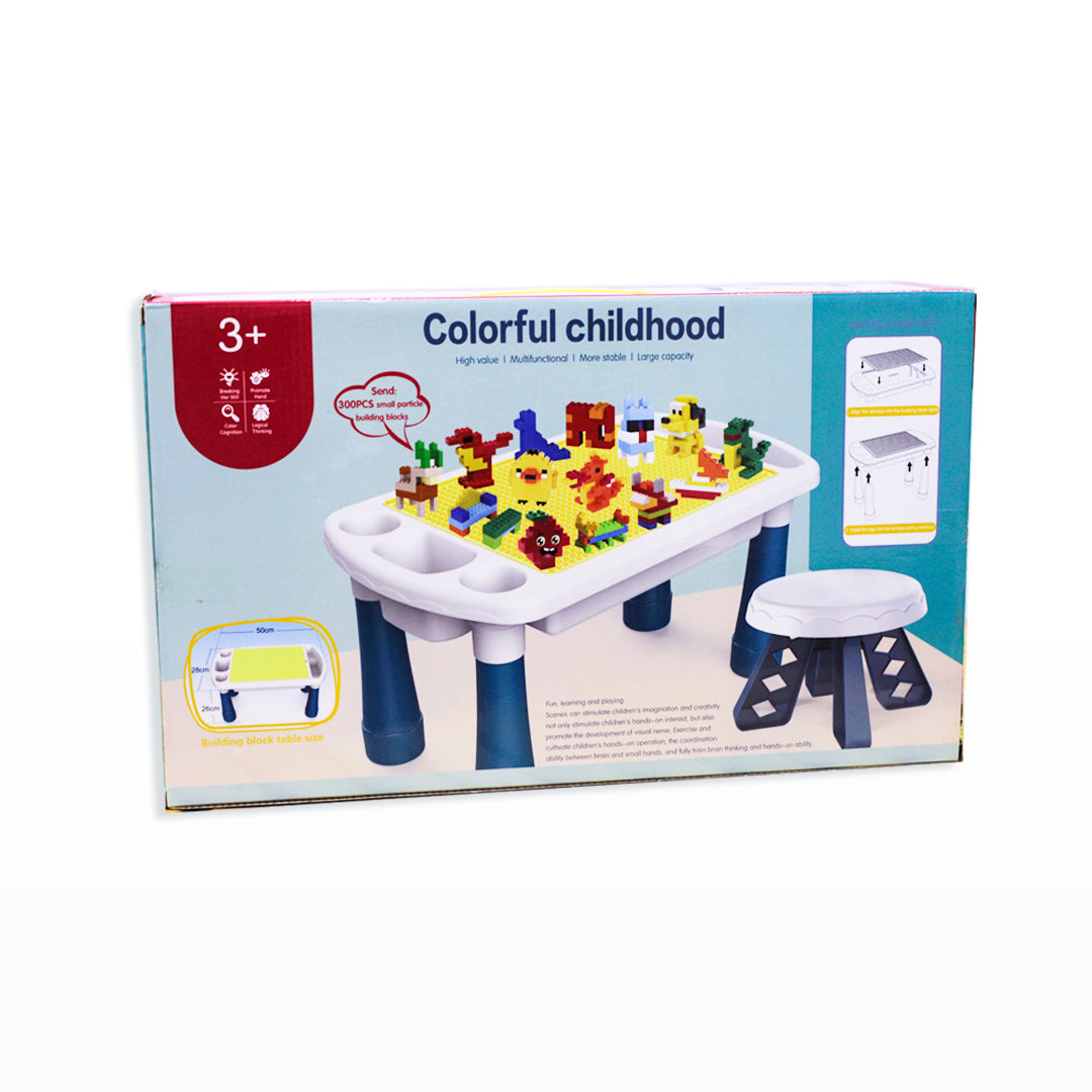 Building Block Learning Table Colorful Chilhood